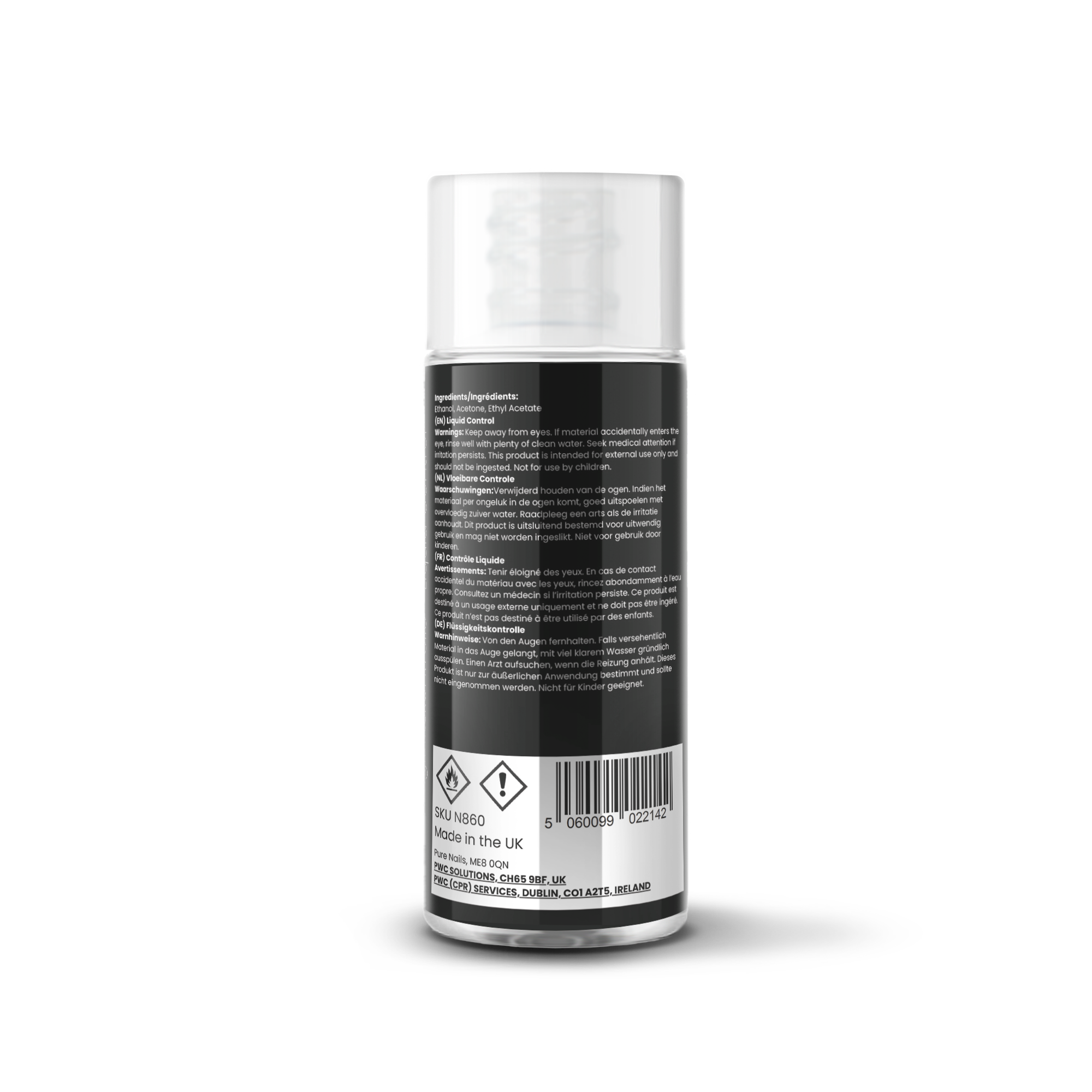 Halo PoliBuild Liquid Control Cylindrical container with a label on a white background