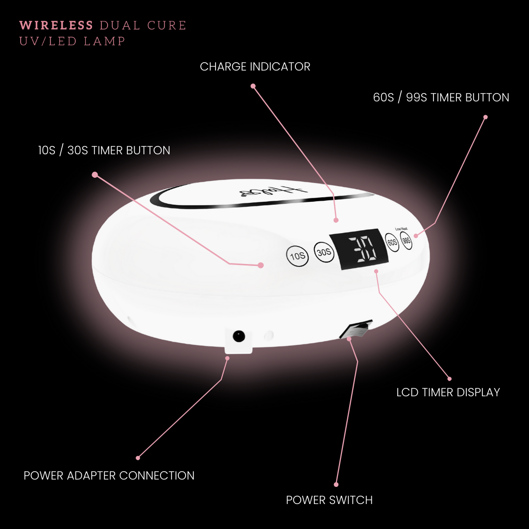 Halo LED Advanced Nail Lamp - White & Black (Wired)
